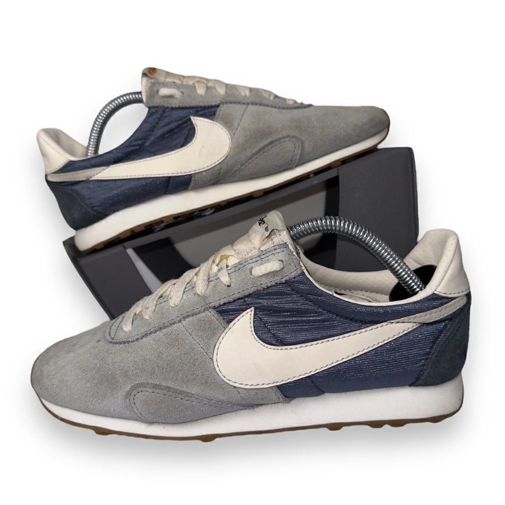 Nike Pre Montreal Racer Casual‎ Suede Sneakers Grey / Blue 555258-008 Women's 6